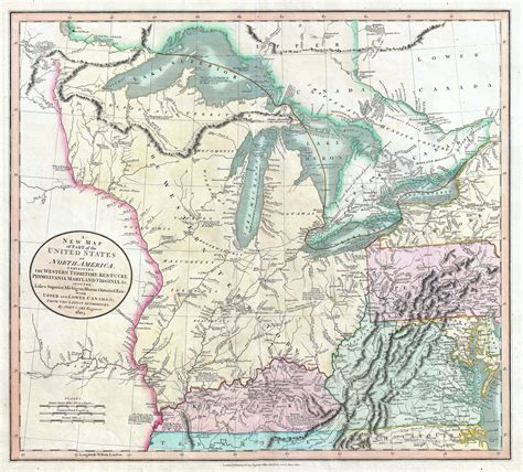 File1805 Cary Map Of The Great Lakes And Western Territory Kentucy