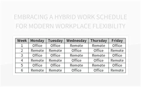 Embracing A Hybrid Work Schedule For Modern Workplace Flexibility Excel
