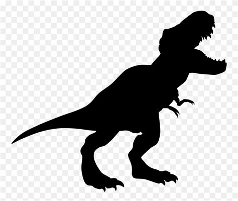 T Rex Silhouette Clip Art Trex Clipart Black And White FlyClipart