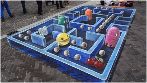 Life Size Pac Man Amazing 3d Street Art