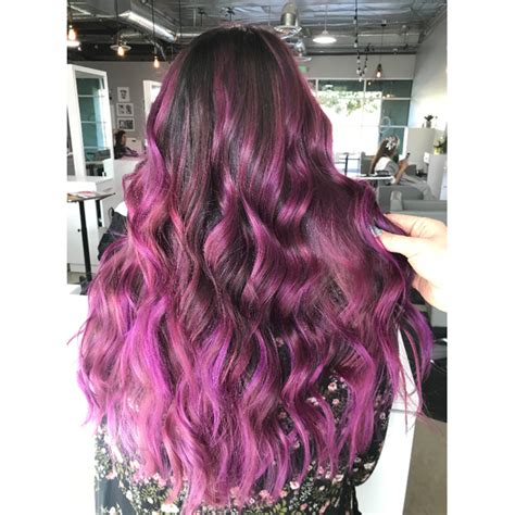 Medium blonde hair is a universally flattering color, and on this half updo featuring a braided tie back, it glosses over waves for gorgeous style. Vibrant Pink Balayage Formulas and Steps With Matrix ...