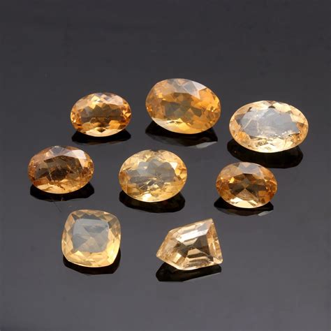 8 Pcs Faceted Citrine Gemstone Natural Faceted Citrine Quartz Etsy