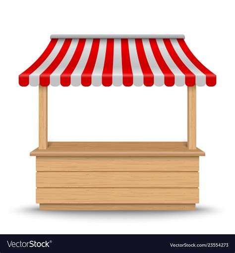 Wooden Market Stand Stall Royalty Free Vector Image