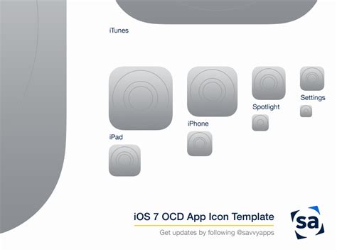 Android apps should provide 6 icon sizes, ranging from 36 x 36 pixels to 192 x 192 pixels, plus a google play store app icon of 512 x 512 pixels. iOS 7 OCD App Icon Template by Courtney ⭐️ | Dribbble ...
