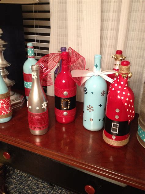 Christmas Wine Bottles Wine Bottle Christmas Decorations Bottles