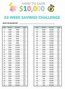 Printable Money Challenge Chart