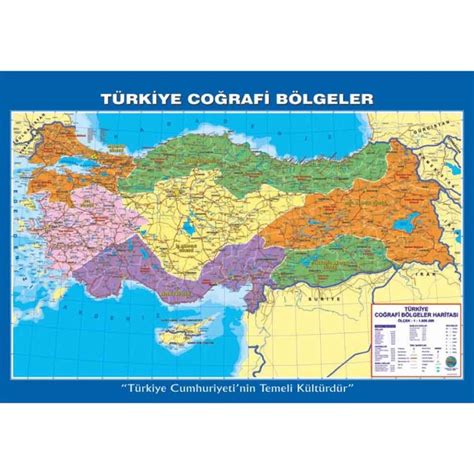 Türkiye Coğrafi Bölgeler Haritası 70x100 cm Fiyatı ve Özellikleri