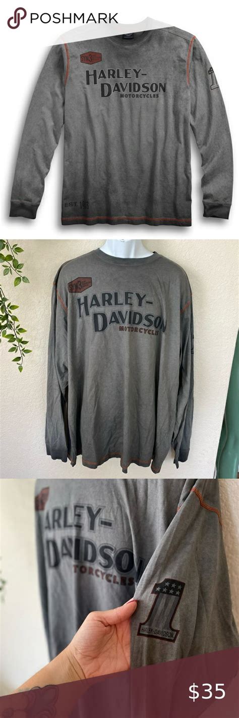 Harley Davidson Men S Iron Block Long Sleeve Tee Harley Davidson Men