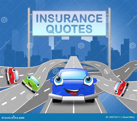 Auto Insurance Quotes Shows Car Policy D Illustration Stock
