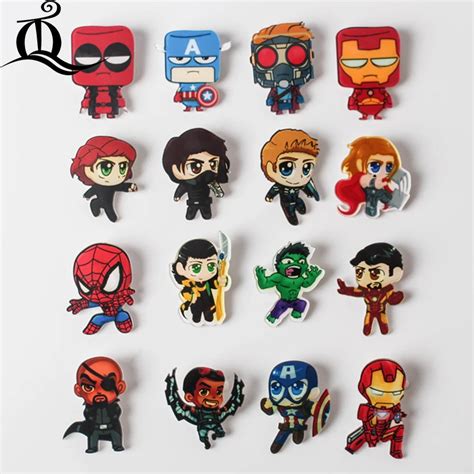 1pcs Cartoon Marvels The Avengers Superhero Superman Icons Badges Acrylic Pins Brooch Bags Diy