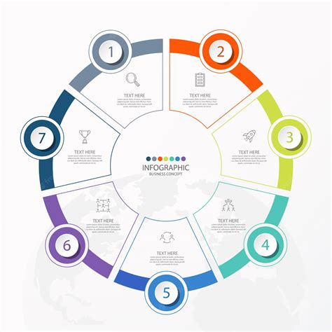 Plantilla De Infografía De Círculo Básico Con 7 Pasos Proceso U