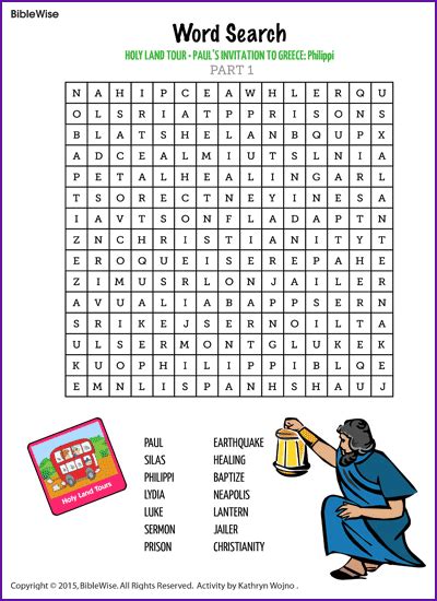 Paul And Silas Wordsearch Word Search Philippi Kids Korner
