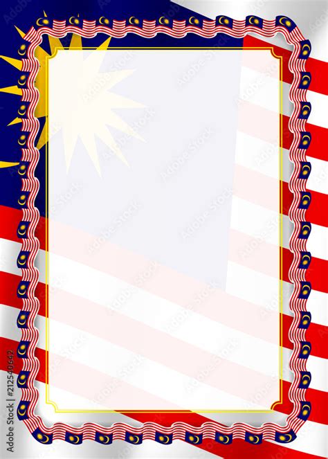 Frame And Border Of Ribbon With Malaysia Flag Template Elements For