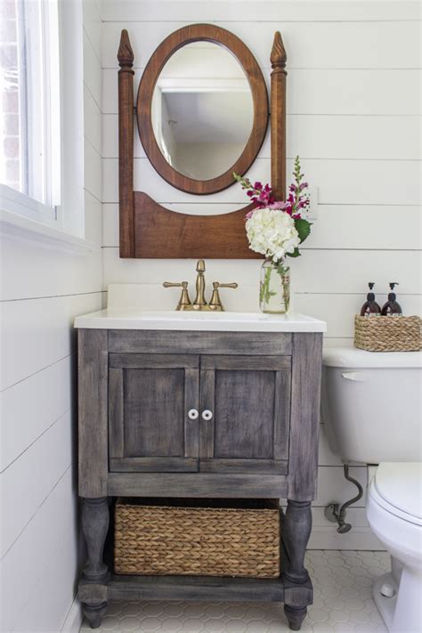 The bathroom vanity can be a huge expense if you want to makeover your bathroom. Small Master Bathroom Vanity + Free Plans!