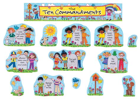 Ten commandment clipart free download! Children's Ten Commandments Bulletin Board Display Set ...