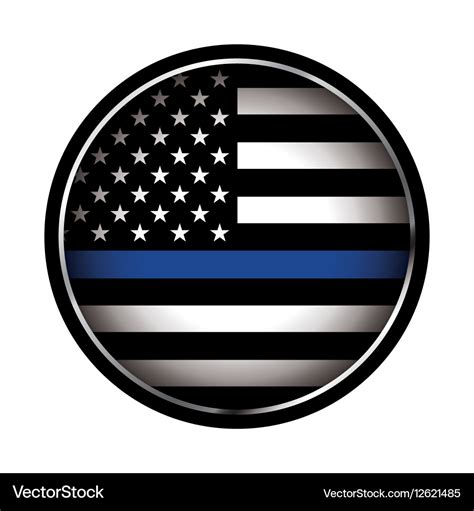 Police Lives Matter Thin Blue Line Flag Royalty Free Vector