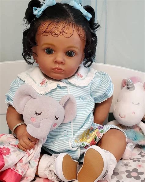Buy KOKOMANDYReborn Baby Dolls Black Girl Inch Dark Brown Soft Silicone Realistic Babe