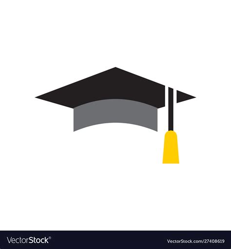 Graduation Cap Graphic Design Template Isolated Vector Image