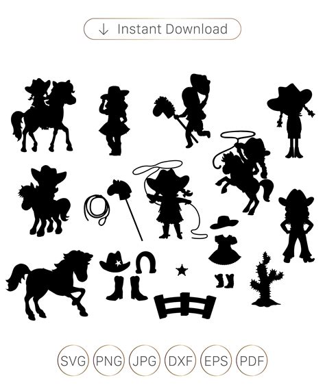 Cowgirl Svg Little Cowgirl Silhouette Pony Svg Little Etsy España