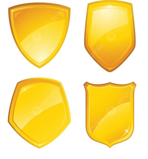 Golden Shields Yellow Template Steel Vector Yellow Template Steel