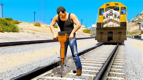 Stopping The Train In Gta 5 Amazing Experiments 4 Gta 5 Gameplay