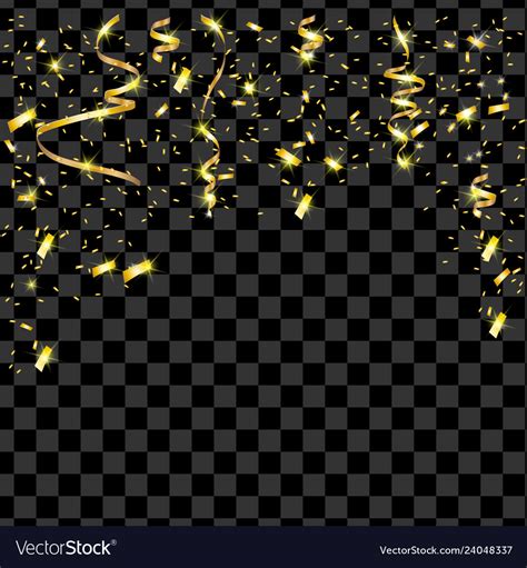 Gold Confetti On A Black Background Royalty Free Vector