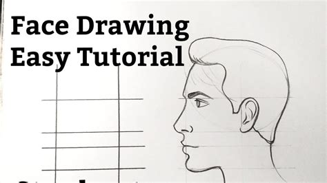 How To Draw A Side Face Of A Man Drawing Easy Step By Step Portrait Drawing Tutorial For