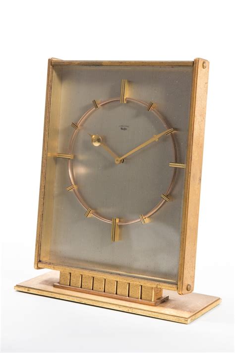Especially rare in that this engravable clock has never been engraved! Junghans Mid-Century Modern Large Desk Clock with Jeweled ...