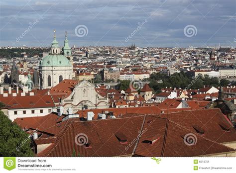 Prague Skyline Silhouette Stock Photo 4216164