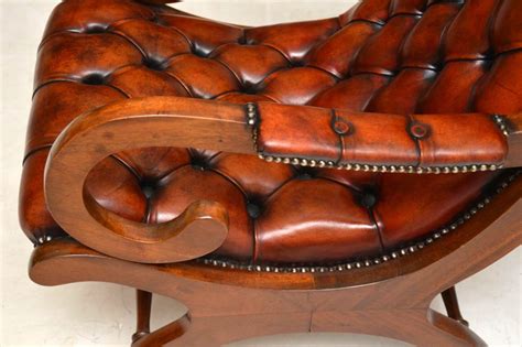 X 51 x 55 cm armchair 87 x 54 x 56 cm. Antique Regency Style Leather & Mahogany Armchair ...