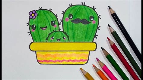 Cactaceae, cute cactus plant, grass, happy whiskers cactus cat red fox, cat, mammal, animals, cat like mammal png. How to Draw a Cactus Family Cute, Step by Step with ...