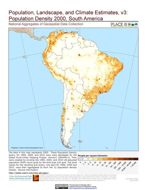 Population Density Of South America 2000