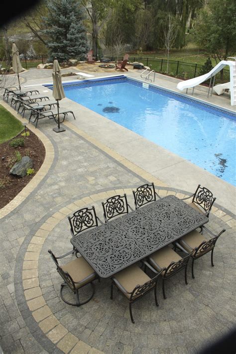 Whether it is a long planned idea or something that it is obvious, as we discuss small pool ideas, that this article is focused on pools with smaller add a little greenery and large stones as decoration as well as some lighting and you will have the perfect patio. Paver, Limestone patios & Retaining walls | Green Meadows Inc.