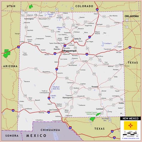 Atlas Map Of New Mexico New Mexico Highway And Road Map Raster Image
