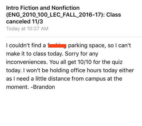 This Professor Canceled Class For A Hilarious Reason His Email Is Going Viral