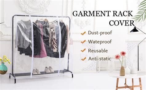 Clear Garment Rack Cover Dustproof Clothes Rack Cover With 2 Durable