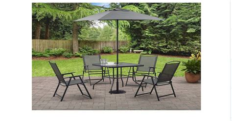 New nova outdoor aluminium lounge & dining setting | natural teak timber, patio. Mainstays Albany Lane 6 Piece Folding Outdoor Dining Set ...
