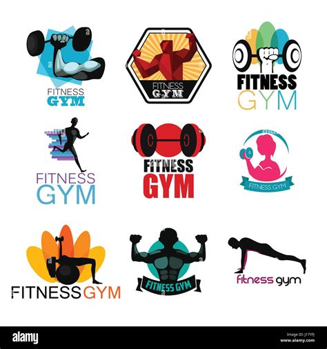 A Vector Illustration Of Fitness Gym Logos Stock Vector Image And Art Alamy