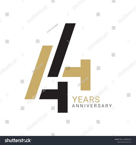 44th 44 Years Anniversary Logo Number Stock Vector Royalty Free