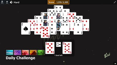 Microsoft Solitaire Collection Pyramid Hard Daily Challenge August