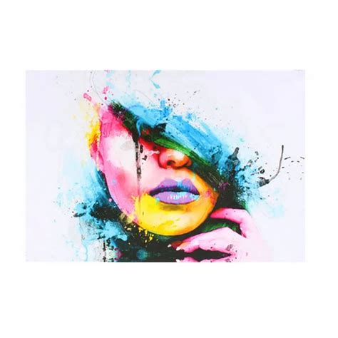 Abstract Sexy Woman Face Wall Picture Fashion Print Painting On Canvas