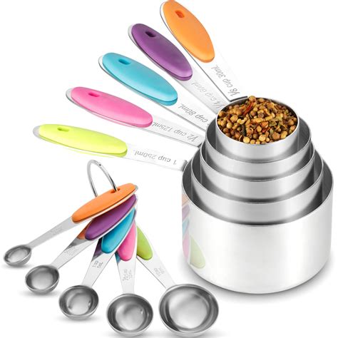 Klee Stainless Steel Measuring Cups and Spoons Set - Baking Measuring ...