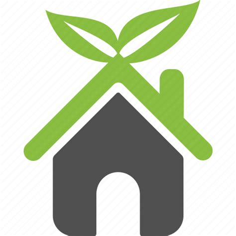 Environment Green Home House Leaves Organic Icon