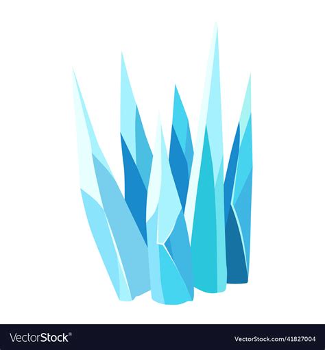 Cartoon Ice Crystals Cold Frozen Blocks Or Ice Vector Image