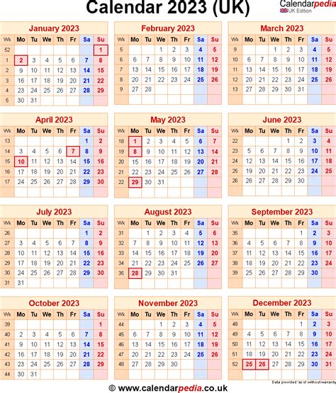 Printable 2023 Uk Calendar Templates With Holidays Calendarlabs 2023