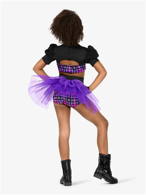 Girls 2 Piece Plaid Dance Costume Set Elisse El161c