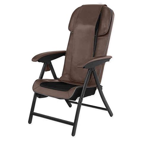 Homedics Fold Away Massaging Shiatsu Lounge Chair In Brown