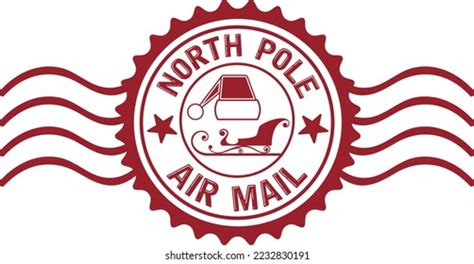 North Pole Round Post Stamp Vector Stock Vector Royalty Free