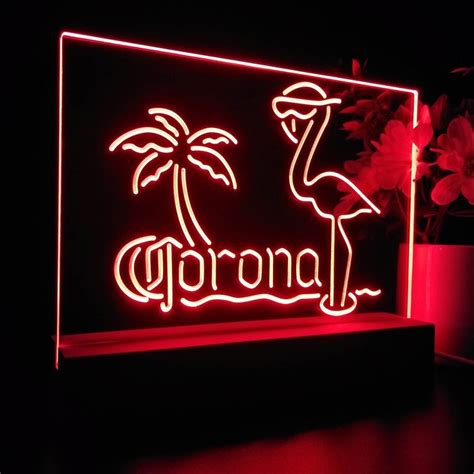 Corona Extra Pink Flamingo Neon Sign Pub Bar Lamp Default In 2022