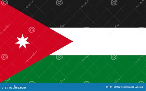 Jordan Flag Icon In Flat Style National Sign Vector Illustration Stock
